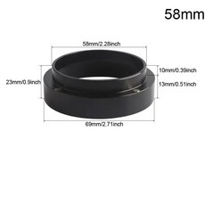 전문가용 58/53/51mm 에스프레소 탬퍼 - 알루미늄 커피 프레스(도징 링 포함) - 인체공학적 핸들 바리스타 도구 및 액세서리, Black Ring 58MM