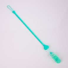 四條100 幸運草矽膠奶嘴鏈 玩具防掉帶 四葉草防掉鏈 玩具繩 防掉帶 寶寶奶嘴鏈 玩具夾 單頭夾 玩具固定帶, 綠色愛心, 1個