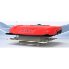 일체형 무시동 에어컨 트럭 화물 차 포크레인 24V 12V, 10. 24v 듀얼 팬 냉각 빨간색, 1개