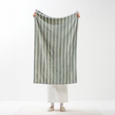 [JAJU/자주] 스트라이프 극세사 블랭킷 80X130cm 2개 세이지그린