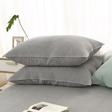 (2장) 국산 순면 피그먼트 지퍼형 베개커버 4060 5070 패밀리