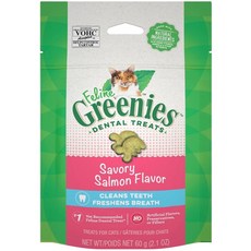 Greenies 健綠 貓咪潔牙餅 - VOHC專業認證 獸醫師推薦 美國貓零食 潔牙餅 (鮭魚口味), 1個, 【小粉】開胃鮮鮭60g*1