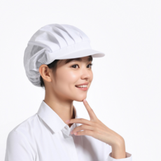 필코지 식품공장 주방 식당 위생 조리모자 3p, 반망사, 화이트