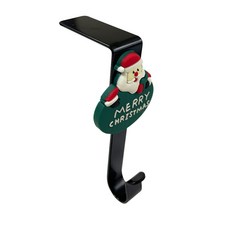 DFMEI 聖誕掛鉤亞馬遜熱賣聖誕節裝飾襪金屬掛鉤長筒襪萬聖節掛鉤子, 1個, L鉤黑色硅膠墊  聖誕老人:如圖