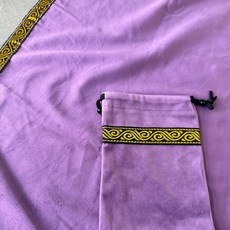 고급 타로 스프레드천 카드 테이블 보 깔개천 & 파우치 세트, 퍼플(+골드라인), 1개, 62x62