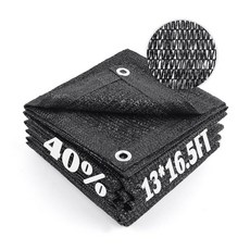 Cool Area 90% 햇빛 가리개 천 메시 방수포 그로밋 포함 식물 커버용 6.1x14.6m(20x45피트) 파티오 캐노피 정원 퍼걸러 블랙하우스 자동차 헛간 켄넬 그린, 40% 쉐이드-블랙, 13FTx16.5FT
