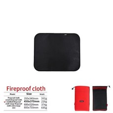 새로운 야외 캠핑 내화 천 피크닉 바베큐 절연 매트 난연성 고온 담요 유리, 01 Black 450x370mm-M