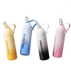 CHICUTOM陶瓷內膽保溫杯780ML大容量雙飲模式磨砂質感便攜提手, 漸變黃【雙飲+帶茶倉+陶瓷內膽】, 1個