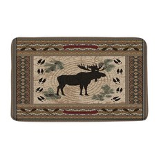 VPUPCN Rustic Deer 욕실 매트 캐빈 빈티지 농가 야생 동물 무스 사냥 롯지 컨트리 캠핑 극세사 메모리 폼 욕실 러그 도어매트 주방 화장실 바닥 러그