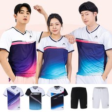 크레슬리 CT-2503 남성 여성 반팔 티셔츠 반바지 배드민턴복