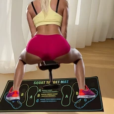 타일형 시공매트 이두 가지 색상의 스쿼트 매트는 미끄럼 방지 및 내구성이 뛰어나며 배터리 가정 체육관, 03 blue