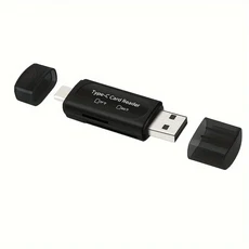 TF+SD 2-in-1 OTG 카드 리더기 Type-c 휴대폰 및 컴퓨터용 다기능 자동차 카메라, 01 검정색
