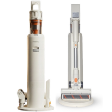 Vividly 자동먼지비움 자동충전 스마트 원통형 타워 스테이션 무선 진공청소기, 아이보리, 자동먼지비움 청소기