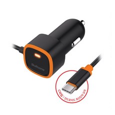 불스원차량용 충전기 C타입 초고속 PD 충전기/스마트폰_태블릿, 1개, 1m, 블랙