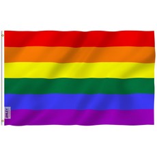 Anley Fly Breeze 4x6 피트 무지개 깃발 6 Anley Fly Breeze 4x6 Foot Rainbow Flag 6 Stripes - Vivid Color and