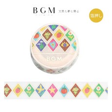 莫莫日貨 2023 11月新品 BGM Life系列燙金金箔和紙膠帶 - 繽紛雜貨 LGCA104 日本進口, 1個