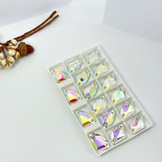 비즈라이프 쏘온스톤 변형사각/변형삼각 크리스탈 AB, 변형삼각17-27mm(12개), 1세트