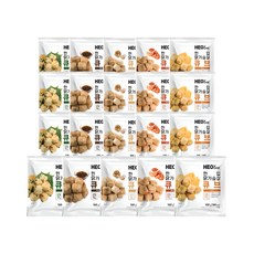 허닭 한입 닭가슴살 큐브 5종 혼합 (떡갈비+새우+깻잎+치즈+갈릭), 20개, 100g