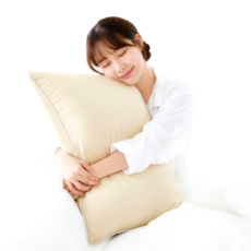 아누베오 하루의온도 60수 고밀도 순면 베개 2개, 런치아이보리