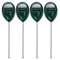 트리오즈 토양 수분 측정기 화분 식물 습도계, 4개, 그린