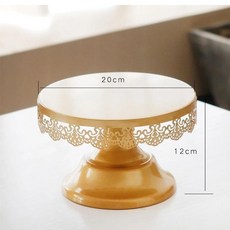 金色蕾絲邊 鐵藝甜品臺 裝飾擺件 下午茶點心架 高腳架子, 金色
