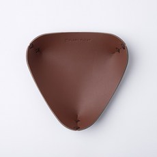 블랑플뢰르 소가죽 삼각 인테리어 트레이 가죽 소품 정리함, 브라운