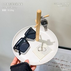 北歐簡約黑色圓形掛架收納盤 桌面鑰匙首飾置物託盤, 圓形掛架收納盤 白色, 1個