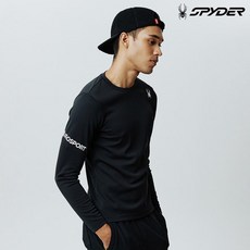 스파이더 공용 슬리브 로고 긴팔 티셔츠 SPIFCNRL223UBLK 207064