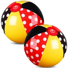 Leyndo 마우스 파티 테마 비치 볼 2팩 아동용 20cm(7.87인치) 벌크 공기 주입식 볼 장난감 여름 수영장 해변 게임 선물 생일 파티 용품 연말 클래스 장식 선물 성인, 2