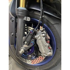 SMAX ABS 前剎車油管 FF 金屬油管 前下方 單條 黑色 對四 AK550 輻射卡鉗 魚眼頭可換, 1個, 下方直通頭1.25MM(粗牙)