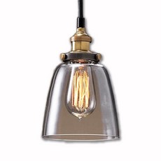 LOFT 工業風玻璃鐵藝鐘罩吊燈 LC-011，簡約設計，高度可調，打造個性化工業風照明