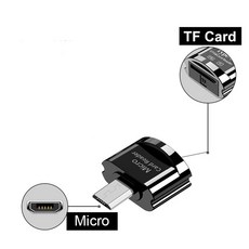 아이폰 호환 USB 마이크로 SD 카드 리더기 유형 TF 메모리 어댑터 OTG for 삼성 샤오미 Tablets, black micro  chain, black micro chain, black micro chain
