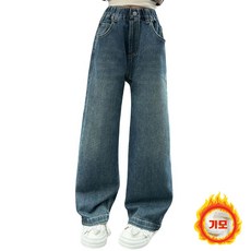 삐삐네옷가게 여아 초등 키즈 윈터하트 기모 데님팬츠