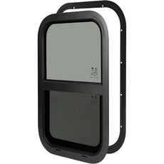 2개 세트 RV 창문 12인치 너비 x 22인치 높이 수직 슬라이딩 교체 화물 트레일러 캠퍼 여행용 유틸리티 밴 트럭 SUV용 15/16인치 또는 1-3/8인치 두께 벽에 적합, 12"W x 22"H, 1