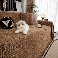 눈과 눈소파 덮개 커버3인용소파 반려동물 방지 커버, 1개, 갈색