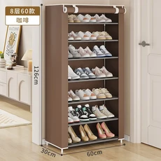 간단한 신발장 다층 공간 절약형 경제적인 가정용 방진 신발 수납장 실내용 간단한 캐비닛, 09 8th floor-coffee