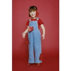 [국내배송] 자라 ZARA 하트 자수 롱 데님 오버롤 - 블루 938446