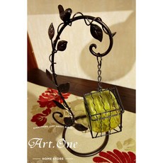 鄉村風燈籠式黃玻璃燭台 擺飾，營造浪漫氛圍，提升居家品味