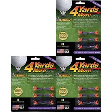 4 Yards More 골프 티 2.5cm(1인치) - 퍼플 - 티 6개 3팩 - (11922)