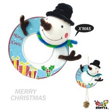 DOITYA 聖誕美勞材料包 麋鹿聖誕老人掛飾, 1個, 雪人松果掛飾