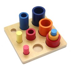木製玩具E3I 蒙氏彩虹積木圓形階梯 益智積木玩具 彩虹認知 積木玩具 商檢合格 形狀顏色 蒙特梭利, 1個