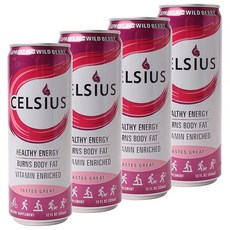 celsius 纖活氣泡能量飲 野莓風味, 4個, 355 毫升