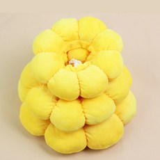 MILAKA 寵物防舔軟頭套 貓狗通用伊莉莎白圈 造型棉質防抓保護圈 太陽花M號, 1個, 太陽花,M