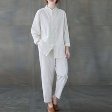 법복 계량 한복 여름 상하세트 모시 절복 퓨전 개량, 1개, 화이트 긴팔 정장