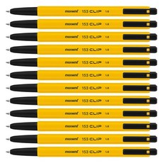 모나미 153 클립 볼펜 1.0mm, 흑색, 12개