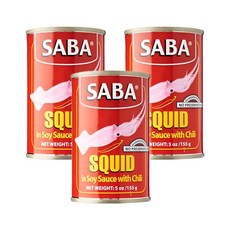 필리핀 사바 스퀴드 인 소이소스 칠리 Saba Squid chili, 3개, 155g