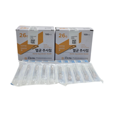 한국백신 일회용 주사침 26G 1/2" 100개, 2박스