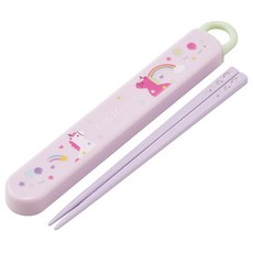 스케이터(Skater) 어린이용 젓가락 젓가락 케이스 세트 16.5cm 도시락용 항균 가공 열기 쉬운 슬라이드식 일본 제조 리틀 유니콘 여자 아이 ABS2AMAG-A