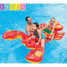 INTEX 大型造型水上漂浮坐騎 游泳 戲水 玩水 座騎 浮板 浮排 坐騎 充氣座騎 充氣浮排 鱷魚 充氣鯊魚, 1個, 大龍蝦213x137cm