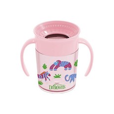 닥터브라운 360도 흘림방지 트레이닝 컵 300ml 레오파드, 7oz Cup with Handles, Pink Ani